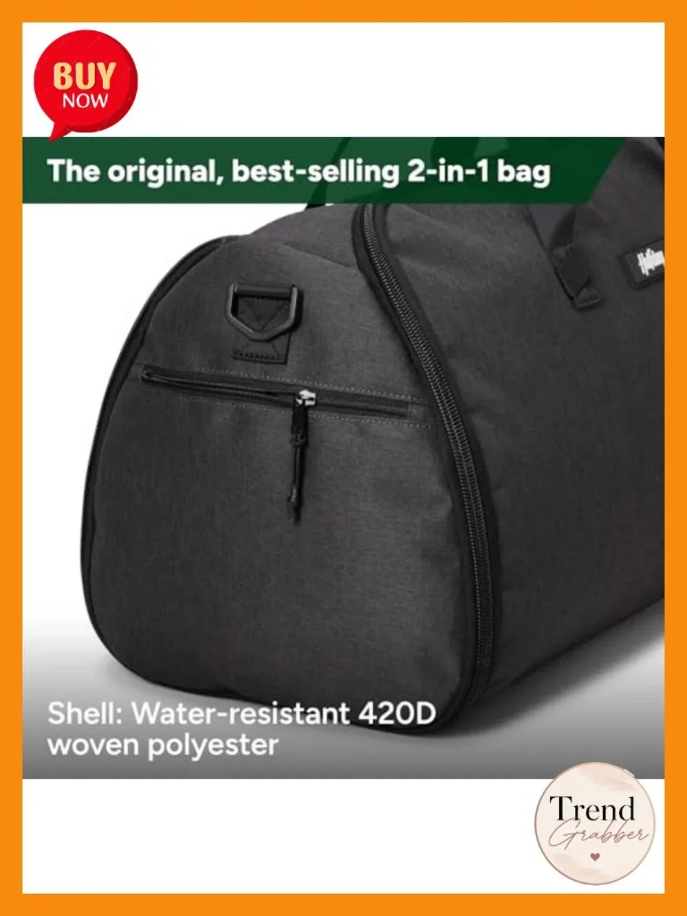 2-in-1 Convertible Garment Duffel 45L Carry On with Shoe Pockets